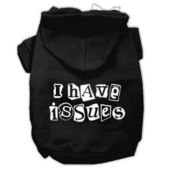 Mirage Pet 62-29 XSBK I Have Issues Screen Printed Dog Pet Hoodies, Black - Extra Small 8