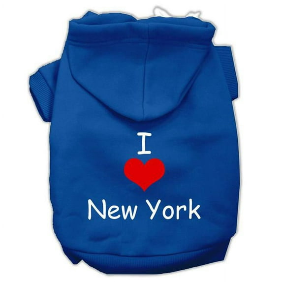 Mirage Pet 62-36 SMBL I Love New York Screen Print Pet Hoodies, Blue - Small 10