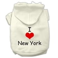 thumbnail image 1 of Mirage Pet 62-36 XSCR I Love New York Screen Print Pet Hoodies, Cream - Extra Small 8, 1 of 3