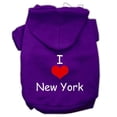 thumbnail image 1 of Mirage Pet 62-36 XSPR I Love New York Screen Print Pet Hoodies, Purple - Extra Small 8, 1 of 2