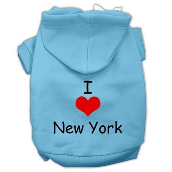 Mirage Pet Products I Love New York Screen Print Pet Hoodies Baby Blue Size XXXL