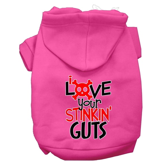 Pet, Dog Cat Hoodie Screen Printed, "Love Your Stinkin Guts"
