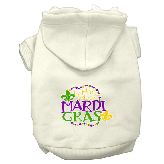 Pet Dog Cat Hoodie Screen Printed, "Little Miss Mardi Gras"