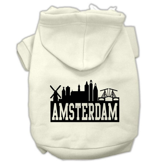 Pet, Dog Cat Hoodie Screen Printed, "Amsterdam Skyline"