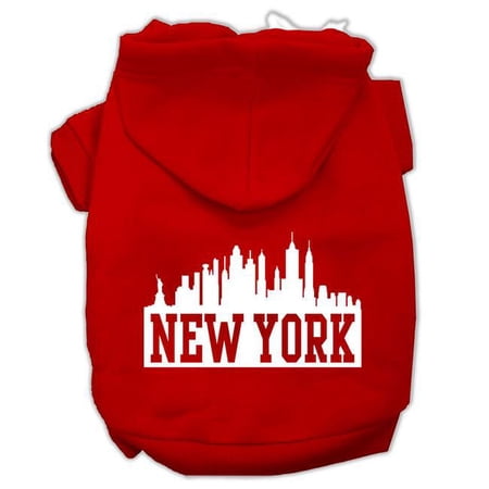 Mirage Pet 62-81 SMRD New York Skyline Screen Print Pet Hoodies, Red - Small 10
