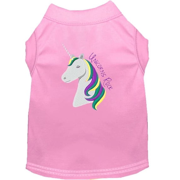Mirage Pet 650-01 LPKXL Unicorns Rock EmbroideRed Dog Shirt, Light Pink - Extra Large 16