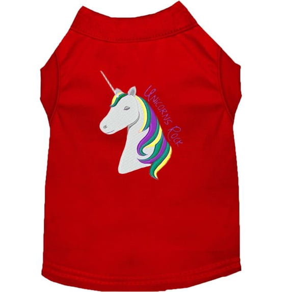 Mirage Pet 650-01 RDSM Unicorns Rock EmbroideRed Dog Shirt, Red - Small 10