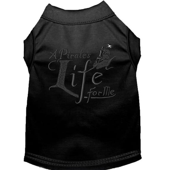 Mirage Pet 650-06 BKMD A Pirates Life Embroidered Dog Shirt, Black - Medium