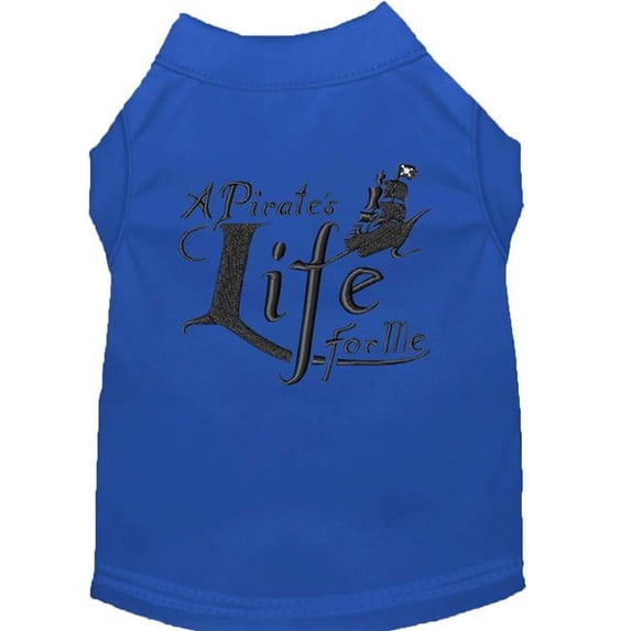 Mirage Pet 650-06 BLMD A Pirates Life Embroidered Dog Shirt, Blue - Medium