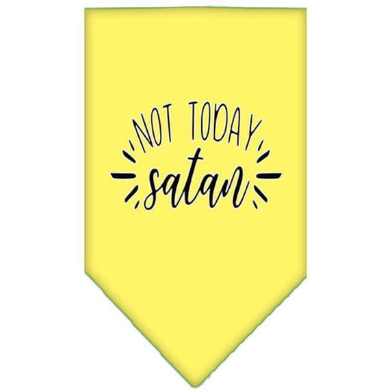 Mirage Pet 66-190 LGYW Not Today Satan Screen Print Bandana, Yellow - Large