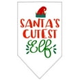 thumbnail image 1 of Christmas Pet and Dog Bandana Screen Printed, "Santa's Cutest Elf", 1 of 9