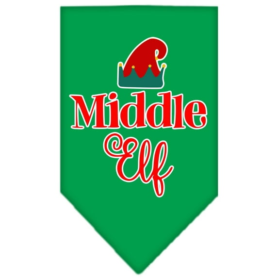 Christmas Pet and Dog Bandana Screen Printed, "Middle Elf"