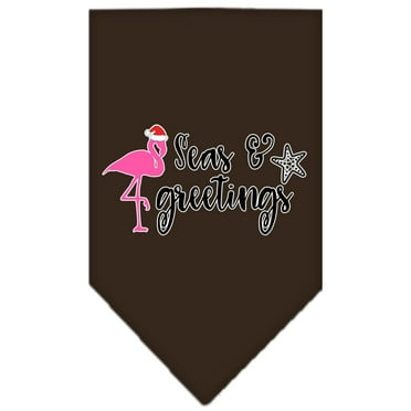 Christmas Pet and Dog Bandana Screen Printed, "Seas  Greetings"