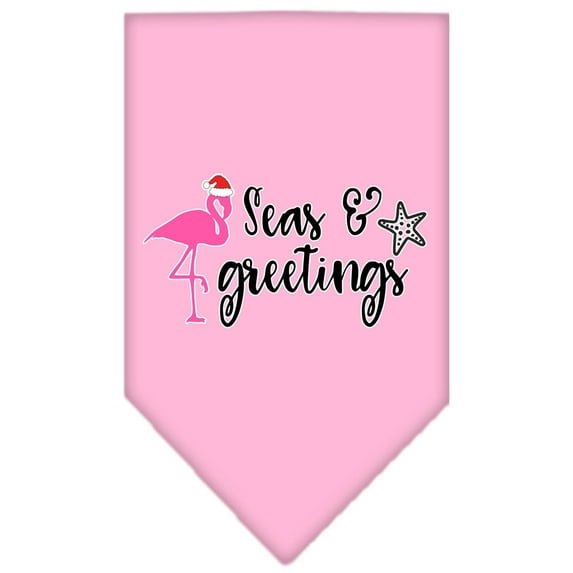 Christmas Pet and Dog Bandana Screen Printed, "Seas Greetings"