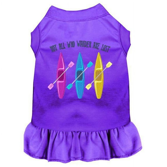 Mirage Pet 670-03 PRXL 16 in. Not All Who Wander Embroidered Dog Dress - Purple, Extra Large
