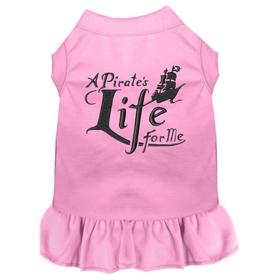 Mirage Pet 670-06 LPKMD 12 in. A Pirates Life Embroidered Dog Dress - Light Pink, Medium