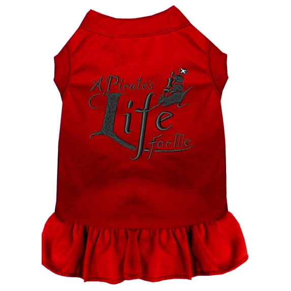 Mirage Pet 670-06 RDSM 10 in. A Pirates Life Embroidered Dog Dress - Red, Small