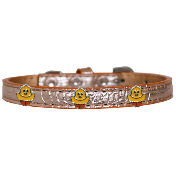 Mirage Pet Chickadee Widget Croc Dog Collar Copper Size 12