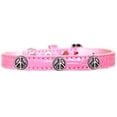 thumbnail image 1 of Mirage Pet Products Peace Sign Widget Croc Dog Collar Light Pink Size 12, 1 of 11