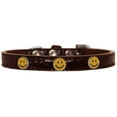 thumbnail image 1 of Mirage Pet Happy Face Widget Croc Dog Collar Chocolate Size 16, 1 of 11