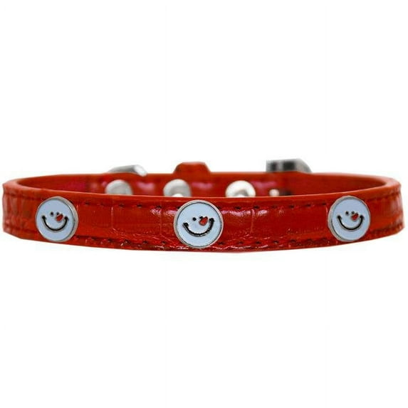 Mirage Pet 720-27 RDC12 Frosty Face Widget Croc Dog Collar, Red - Size 12