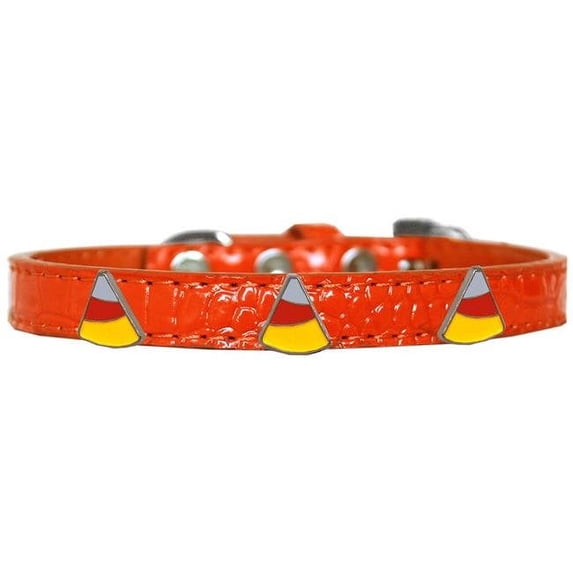 Mirage Pet 720-34 ORC18 Candy Corn Widget Croc Dog Collar, Orange - Size 18