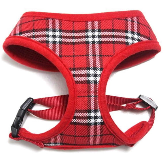 Mirage Pet 74-01 MDRD Plaid Mesh Pet Harness, Red - Medium