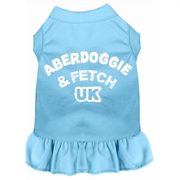 Mirage Pet 8 in. Aberdoggie UK Screen Print Dress, Baby Blue - Extra Small