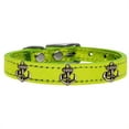 thumbnail image 1 of Mirage Pet 83-107 LgM14 Bronze Anchor Widget Genuine Metallic Leather Dog Collar, Lime Green - Size 14, 1 of 2