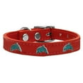 thumbnail image 1 of Mirage Pet 83-121 Rd12 Dolphin Widget Genuine Leather Dog Collar - Red, Size 12, 1 of 2