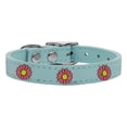 thumbnail image 1 of Pink Daisy Widget Genuine Leather Dog Collar Baby Blue 10, 1 of 1