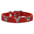 thumbnail image 1 of Reindeer Face Widget Genuine Leather Dog Collar Red Size 10, 1 of 1