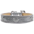 thumbnail image 1 of Mirage Pet 87-07 SV12 Crystal Heart Dog Collar, Silver Ice Cream - Size 12, 1 of 2