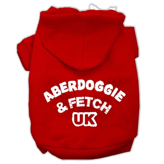 Pet Dog and Cat Hoodie Screen Printed, "Aberdoggie Fetch UK"