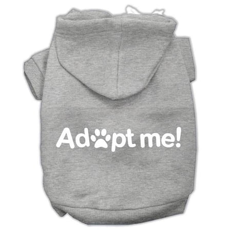 Mirage Pet Adopt Me Screen Print Pet Hoodies, Gray - Medium
