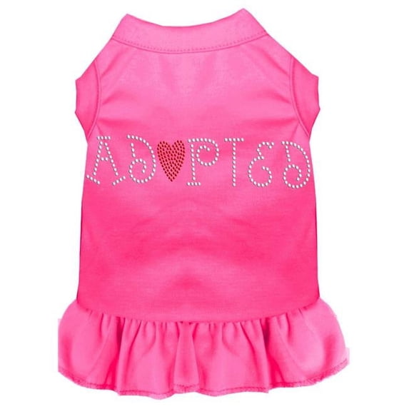 Mirage Pet Adopted Rhinestone Dog Dress, Bright Pink - Large