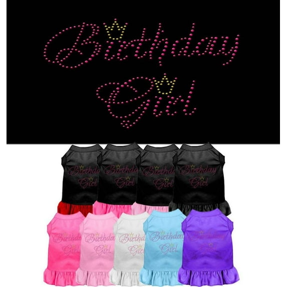 Pet Dog Cat Dress Rhinestone, "Birthday Girl"
