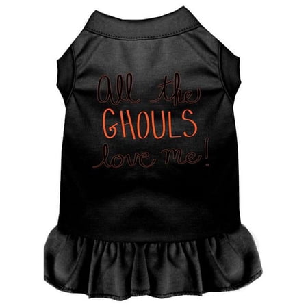 Mirage Pet All The Ghouls Screen Print Dog Dress, Black - Medium -12
