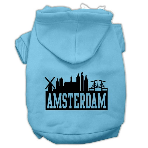 Pet, Dog Cat Hoodie Screen Printed, "Amsterdam Skyline"