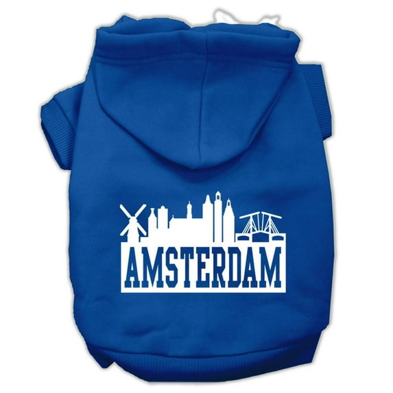 Pet, Dog Cat Hoodie Screen Printed, "Amsterdam Skyline"