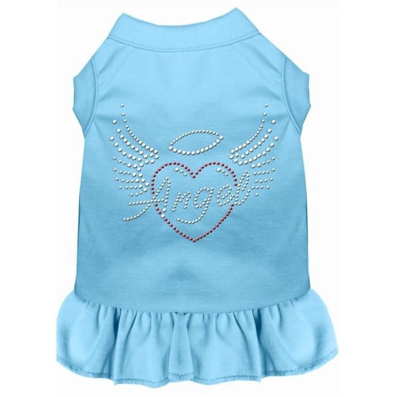 Mirage Pet Angel Heart Rhinestone Dress, Baby Blue - Extra Large 16