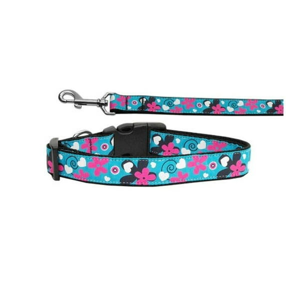 Mirage Pet Aqua Love Nylon Dog Leash 3/8 inch wide 4ft Long