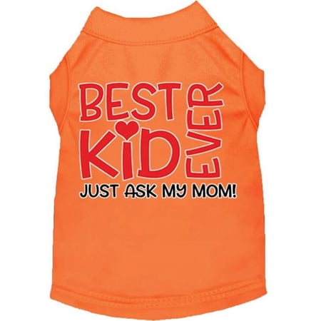 Mirage Pet Ask My Parents Screen Print Dog Shirt, Orange - Small