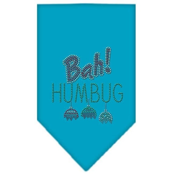 Mirage Pet Bah Humbug Rhinestone Bandana - Turquoise, Large
