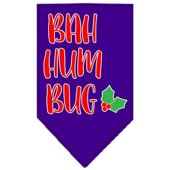 Mirage Pet Bah Humbug Screen Print Bandana Purple Small
