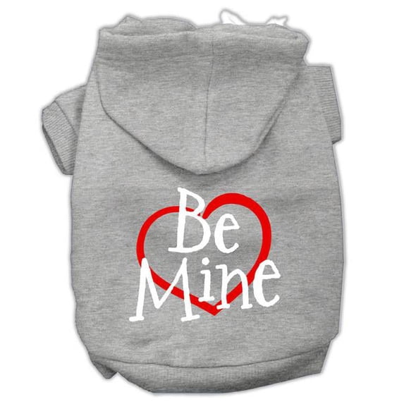 Mirage Pet Be Mine Screen Print Pet Hoodies, Grey - 2XL - Size 18