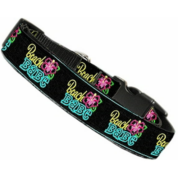 Pet Dog Cat Nylon Collar or Leash, "Beach Babe"