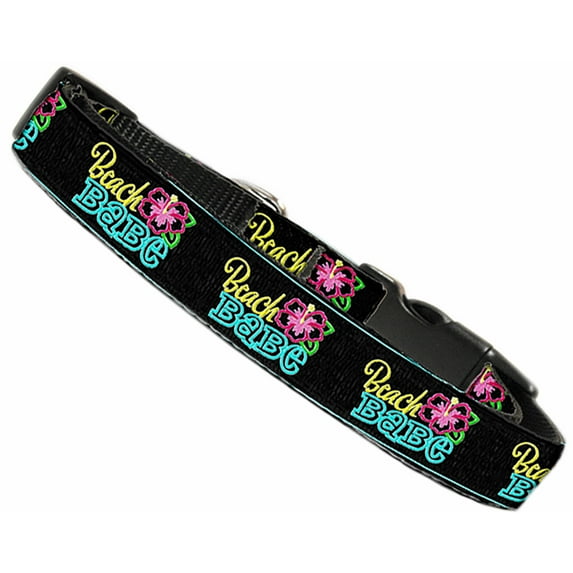 Pet Dog Cat Nylon Collar or Leash, "Beach Babe"