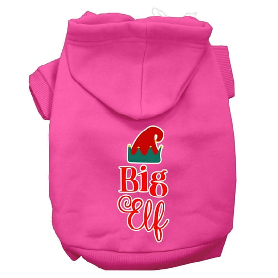 Christmas Pet Dog Cat Hoodie Screen Printed, "Big Elf"