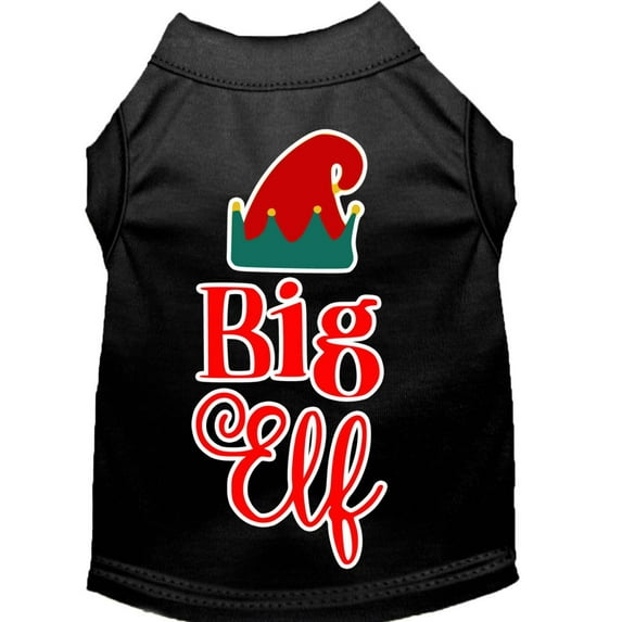 Christmas Pet Dog Cat Shirt Screen Printed, "Big Elf"